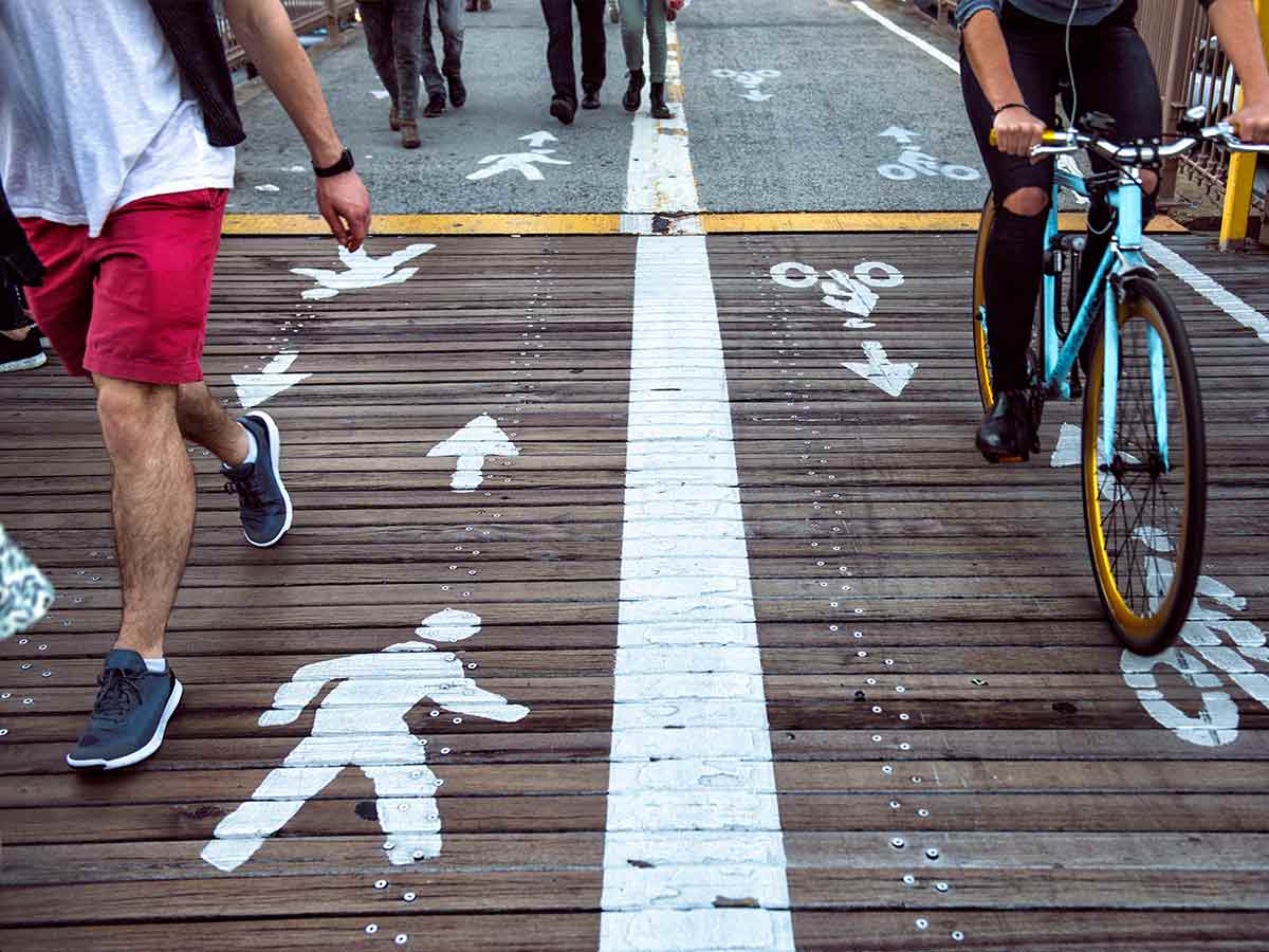 Sharing the road with pedestrians